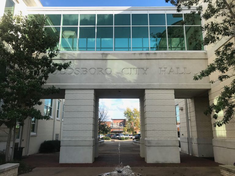 Dirty city Hall with with windows 