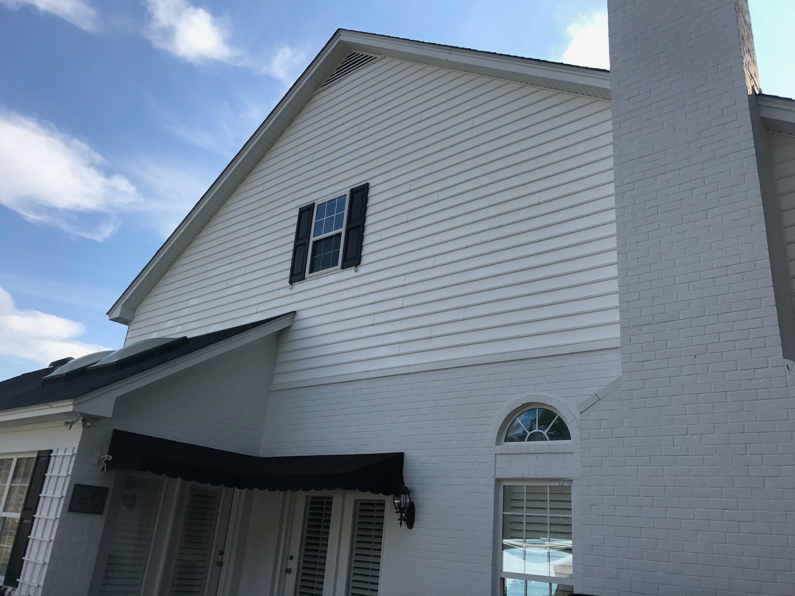 Side of house with clean window